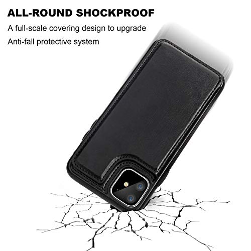 iPhone 11 Wallet Case with Card Holder,OT ONETOP PU Leather Kickstand Card Slots Case,Double Magnetic Clasp and Durable Shockproof Cover for iPhone 11 6.1 Inch(Black) iPhone 11 Wallet Case with Card Holder,OT ONETOP PU Leather Kickstand Card Slots Case,Double Magnetic Clasp and Durable Shockproof Cover for iPhone 11 6.1 Inch(Black)